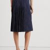 Fuste crep / bleumarin pentru femei Ralph Lauren cu buline plisate Fuste crep / bleumarin pentru femei Ralph Lauren cu buline plisate