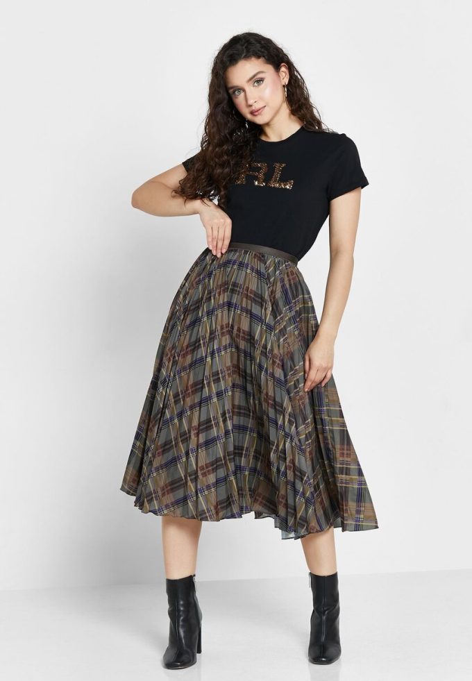 Fuste cu talie înaltă plisate Ralph Lauren de damă multicolore Fuste cu talie înaltă plisate Ralph Lauren de damă multicolore
