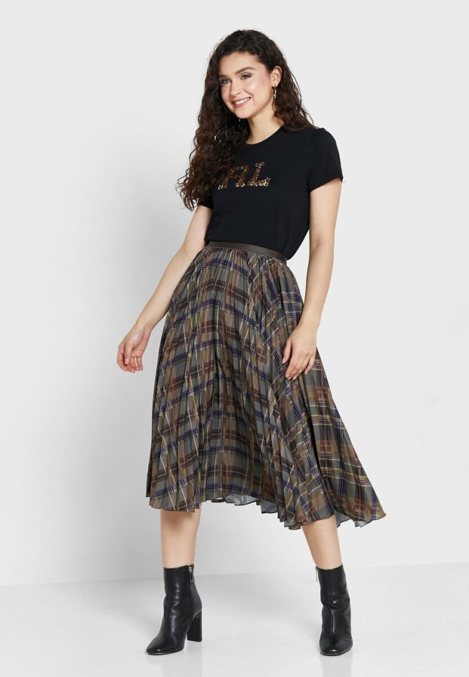 Fuste cu talie înaltă plisate Ralph Lauren de damă multicolore Fuste cu talie înaltă plisate Ralph Lauren de damă multicolore
