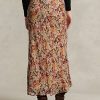 Fuste de damă Flower, Ralph Lauren, cu flori încrețite în georgette Fuste de damă Flower, Ralph Lauren, cu flori încrețite în georgette