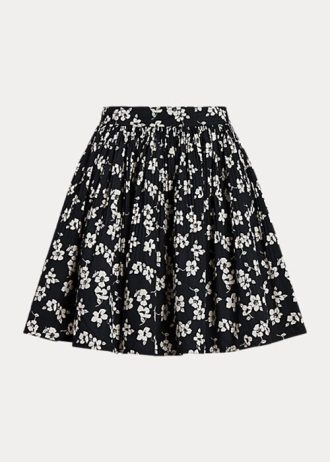 Fuste de damă negru/alb Ralph Lauren Floral A-Line