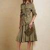 Fuste de damă Ralph Lauren Arnav plisate din twill spart Fuste de damă Ralph Lauren Arnav plisate din twill spart