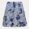 Fuste de georgette cu volante florale Ralph Lauren pentru femei albastre Fuste de georgette cu volante florale Ralph Lauren pentru femei albastre
