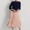 Fuste din șifon metalic plisat Ralph Lauren de damă roz Fuste din șifon metalic plisat Ralph Lauren de damă roz
