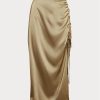 Fuste din satin cu detaliu de cravată Ralph Lauren de damă Olive Fuste din satin cu detaliu de cravată Ralph Lauren de damă Olive