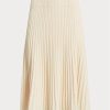 Fuste din tricot din bumbac și in Ralph Lauren pentru femei crem
