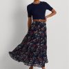 Fuste Floral Crinkle Georgette Ralph Lauren pentru femei Flower