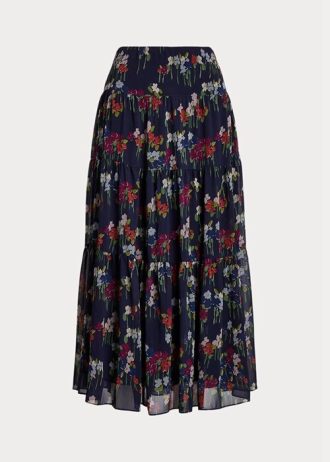Fuste Floral Crinkle Georgette Ralph Lauren pentru femei Flower