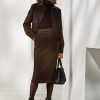 Fuste maro din lână Ralph Lauren Mychele pentru femei