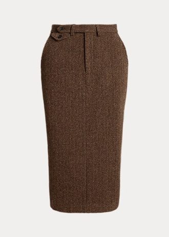 Fuste maro din lână Ralph Lauren Mychele pentru femei