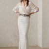 Fuste maxi ornamentate Ralph Lauren Fontanna de damă albe Fuste maxi ornamentate Ralph Lauren Fontanna de damă albe