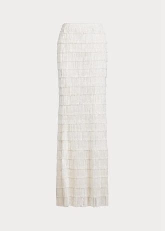 Fuste maxi ornamentate Ralph Lauren Fontanna de damă albe