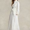 Fuste midi de in alb Ralph Lauren cu ochiuri Fuste midi de in alb Ralph Lauren cu ochiuri