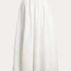 Fuste midi de in alb Ralph Lauren cu ochiuri Fuste midi de in alb Ralph Lauren cu ochiuri
