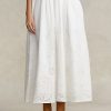 Fuste midi de in alb Ralph Lauren cu ochiuri Fuste midi de in alb Ralph Lauren cu ochiuri