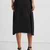 Fuste midi din jerseu stretch cu cravată în față Ralph Lauren pentru femei negre Fuste midi din jerseu stretch cu cravată în față Ralph Lauren pentru femei negre