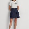 Fuste mini din denim plisate Ralph Lauren pentru femei bleumarin Fuste mini din denim plisate Ralph Lauren pentru femei bleumarin