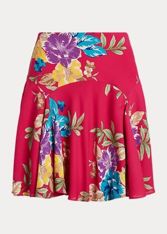 Fuste multicolore de damă Ralph Lauren Floral Georgette