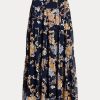 Fuste multicolore Ralph Lauren Floral Crinkle Georgette pentru damă Fuste multicolore Ralph Lauren Floral Crinkle Georgette pentru damă