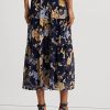 Fuste multicolore Ralph Lauren Floral Crinkle Georgette pentru damă Fuste multicolore Ralph Lauren Floral Crinkle Georgette pentru damă