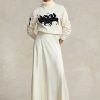 Fuste în formă de A din satin Ralph Lauren pentru femei crem Fuste în formă de A din satin Ralph Lauren pentru femei crem