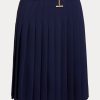 Fuste în georgette plisate Ralph Lauren pentru femei bleumarin