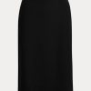 Fuste negre Ralph Lauren Cindy din lână elastică creponată Fuste negre Ralph Lauren Cindy din lână elastică creponată