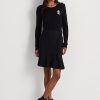 Fuste Ponte cu Volane Ralph Lauren pentru femei negre