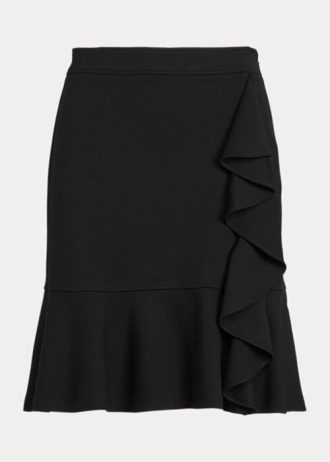 Fuste Ponte cu Volane Ralph Lauren pentru femei negre