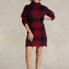Fuste roșii pentru femei Ralph Lauren în carouri din amestec de alpaca Fuste roșii pentru femei Ralph Lauren în carouri din amestec de alpaca