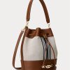 Geantă de mână Andie mare din pânză Ralph Lauren Lauren Tan/ Navy Stripe Geantă de mână Andie mare din pânză Ralph Lauren Lauren Tan/ Navy Stripe