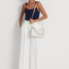 Geantă de mână medie, din piele cu buline, Ralph Lauren, cu buline/crem Geantă de mână medie, din piele cu buline, Ralph Lauren, cu buline/crem