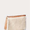 Geantă de mână Ralph Lauren Shearling Plic pentru femei Honey/Cream Geantă de mână Ralph Lauren Shearling Plic pentru femei Honey/Cream