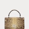 Geantă de mână Ralph Lauren The Python RL cu mâner superior pentru femei, Copper Geantă de mână Ralph Lauren The Python RL cu mâner superior pentru femei, Copper