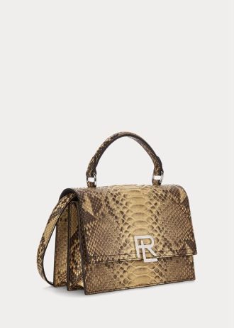 Geantă de mână Ralph Lauren The Python RL cu mâner superior pentru femei, Copper