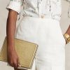Geantă de mână Sand pentru femei Ralph Lauren, din piele în relief Geantă de mână Sand pentru femei Ralph Lauren, din piele în relief