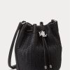 Geantă neagră pentru femei Ralph Lauren Woven Medium Andie