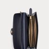Genți Crossbody Adair medii din piele în relief Ralph Lauren pentru femei, rafinate bleumarin