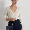Genți Crossbody Adair medii din piele în relief Ralph Lauren pentru femei, rafinate bleumarin