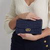 Genți Crossbody Adair medii din piele în relief Ralph Lauren pentru femei, rafinate bleumarin