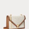 Genți crossbody cu lanț de plic croșetat Ralph Lauren Polo ID Parchment Cream
