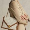 Genți crossbody cu lanț de plic croșetat Ralph Lauren Polo ID Parchment Cream