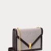 Genți Crossbody cu lanț de plic de pânză Ralph Lauren Polo ID, natural/tutun