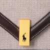 Genți Crossbody cu lanț de plic de pânză Ralph Lauren Polo ID, natural/tutun