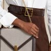 Genți Crossbody cu lanț de plic de pânză Ralph Lauren Polo ID, natural/tutun