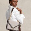 Genți Crossbody cu lanț de plic de pânză Ralph Lauren Polo ID, natural/tutun