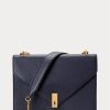 Genți crossbody cu lanț plic din piele Ralph Lauren Polo ID pentru femei Midnight Navy