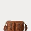 Genți Crossbody Noa medii din piele cu împânzire Ralph Lauren pentru femei Lauren Tan