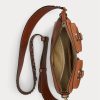 Genți Crossbody Noa medii din piele cu împânzire Ralph Lauren pentru femei Lauren Tan
