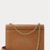 Genți Crossbody Ralph Lauren Polo ID din piele de vițel, maro, pentru femei
